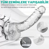 22 CM Realistik Jel Dokulu  Ultra Yumuşak Şeffaf Yapay Penis Dildo